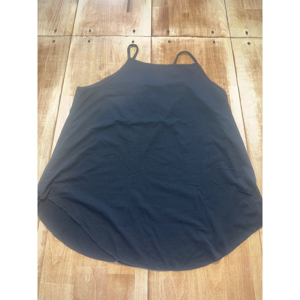 SHEIN Curve Black Tank Top‎ Camisole Spaghetti Strap Asymmetrical Hem 0XL